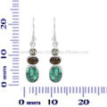 Tibetano Turquesa E Multi Gemstone 925 Sterling Silver Earring